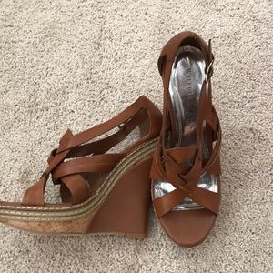 Nude wedge heels